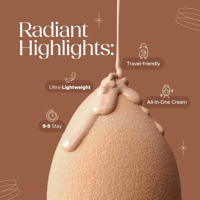 Hilary Rhoda Radiant BB Foundation for Women | 9 to 5 Stay BB Cream | Hides Blemishes & Dark Spots | Blend Easily | Lightweight & Ultra-Creamy Formula | Travel-Friendly & Dewy Finish - 60g (Ivory| Shade 03) thumbnail 3